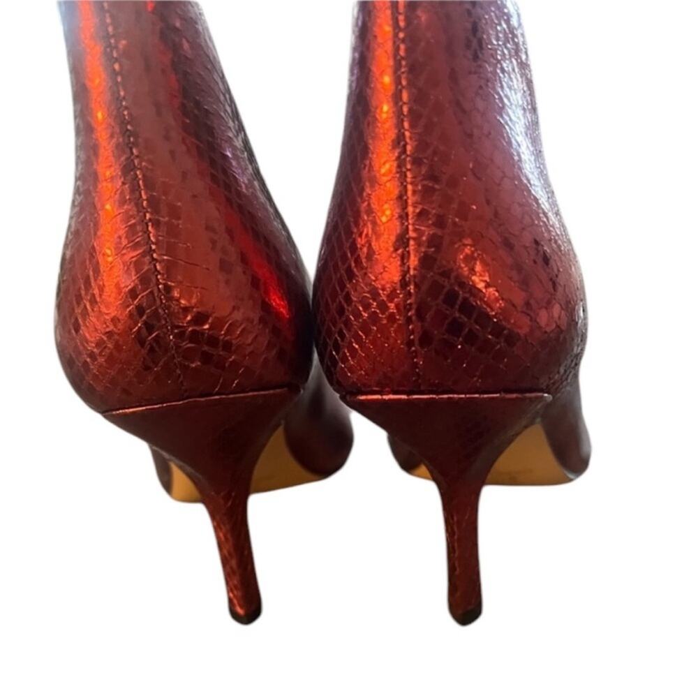 Nwot Marc Fisher Haylian Pointy Toe Bootie Red Sn… - image 6